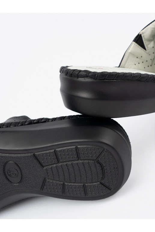 Pantofle ze skórzaną wkładką Černé