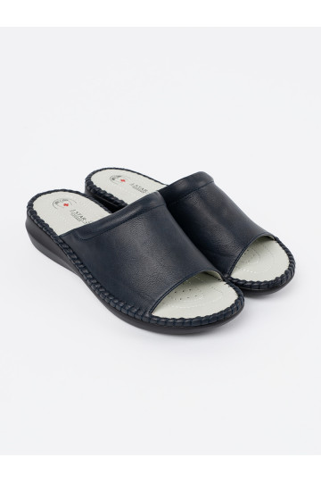 Pantofle  ze skórzaną wkładką modrá 2