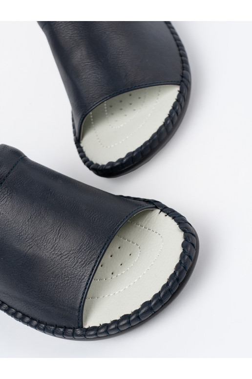 Pantofle  ze skórzaną wkładką modrá