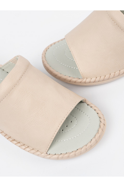 slonová kost Pantofle z skórzaną wkładką