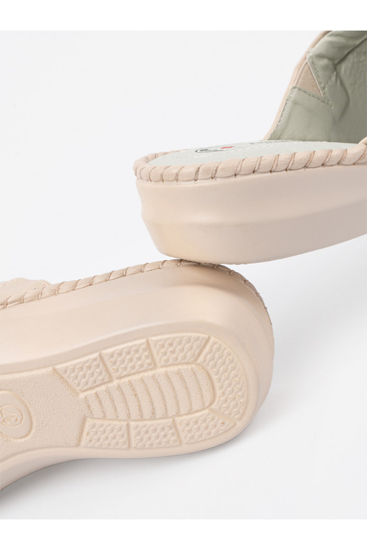 slonová kost Pantofle z skórzaną wkładką