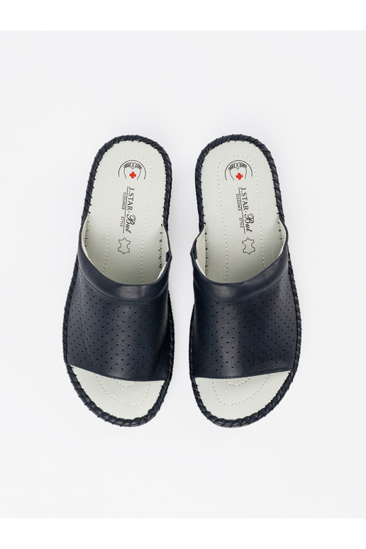 Pantofle ze skórzaną wkładką modrá