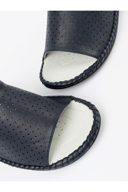 Pantofle ze skórzaną wkładką modrá