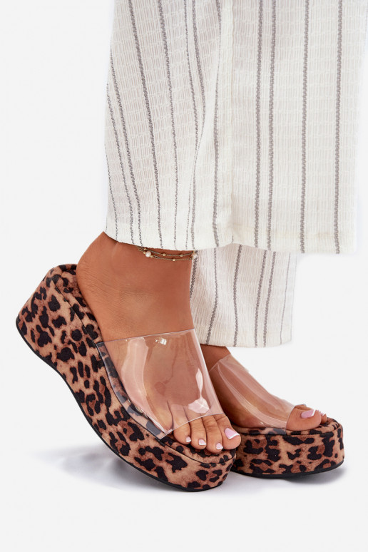 Dámské pantofle Z Transparentnym em  se vzory leopardí kožešiny Meltiana