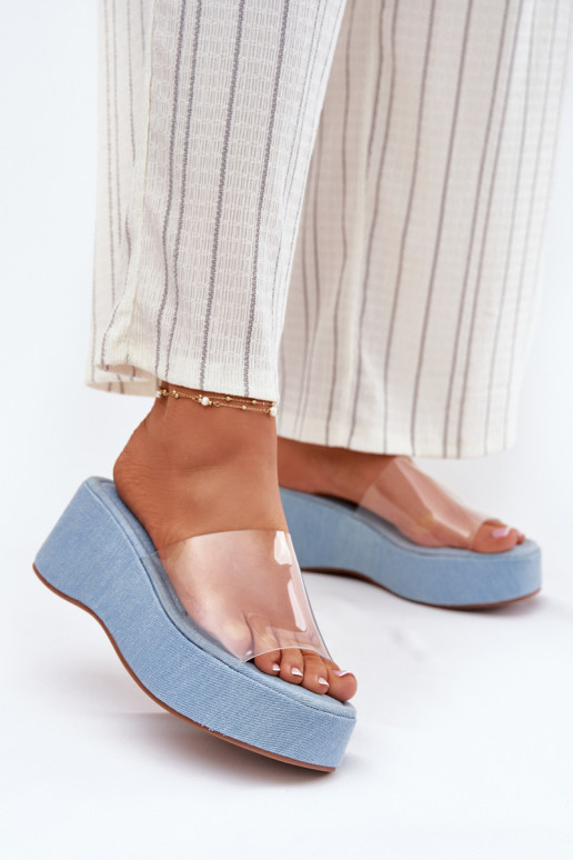 Dámské pantofle Z Transparentnym em  Džínový materiál Meltiana