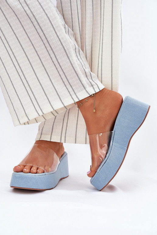 Dámské pantofle Z Transparentnym em  Džínový materiál Meltiana