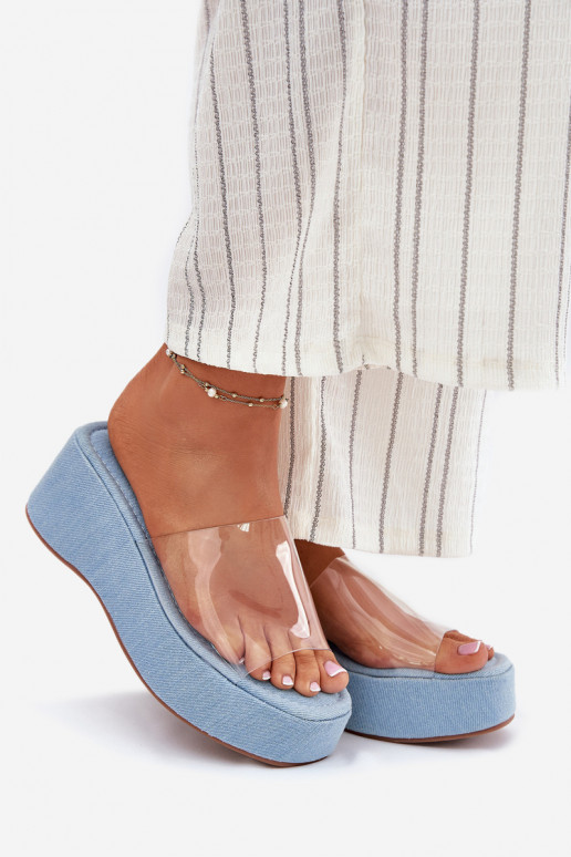 Dámské pantofle Z Transparentnym em  Džínový materiál Meltiana