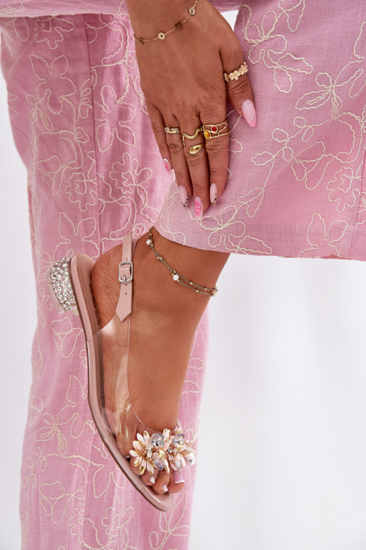 Žabky na nízkém podpatku  D&A MR51-709 růžová  Žabky na nízkém podpatku  D&A MR51-709 růžová