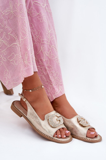 Dámské sandály  Detalem S.Barski KV51-081 zlaté barvy