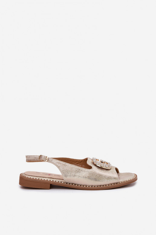 Dámské sandály  Detalem S.Barski KV51-081 zlaté barvy