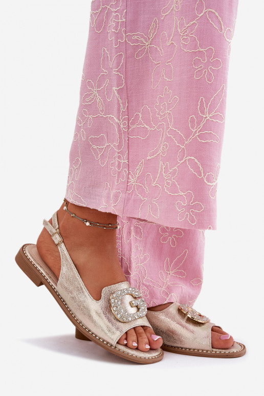 Dámské sandály  Detalem S.Barski KV51-081 zlaté barvy