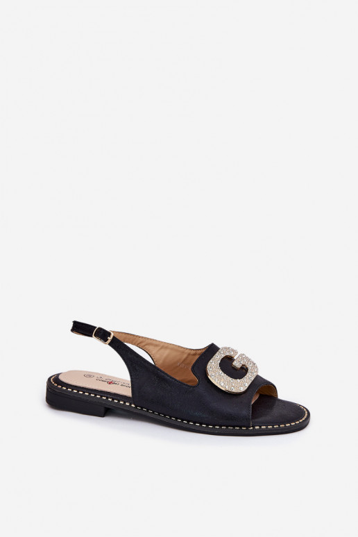 Dámské sandály  Detalem S.Barski KV51-081 Černé Dámské sandály  Detalem S.Barski KV51-081 Černé