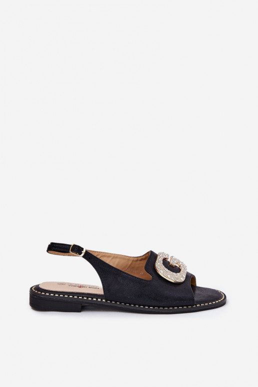 Dámské sandály  Detalem S.Barski KV51-081 Černé Dámské sandály  Detalem S.Barski KV51-081 Černé