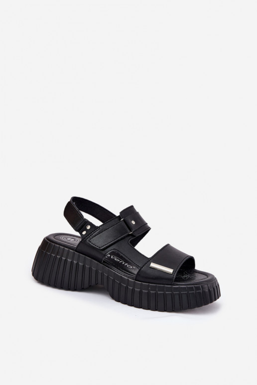 Dámské sandály  s platformou Černé Mertella Dámské sandály  s platformou Černé Mertella