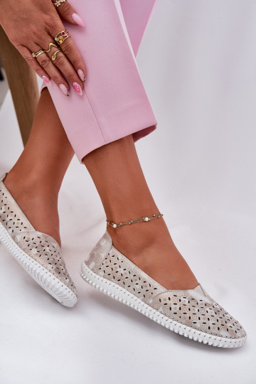 Ažurový semiš boty  zlaté-šedá Chulieta