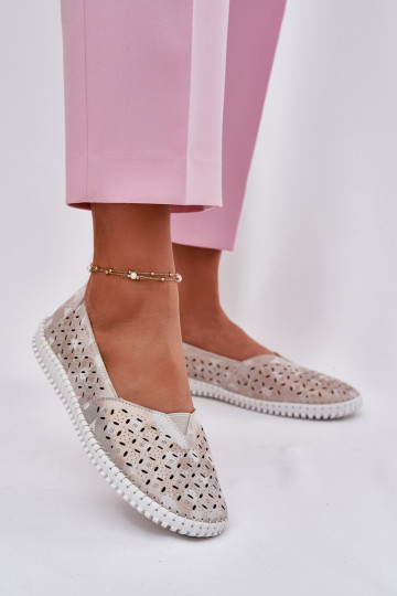 Ažurový semiš boty  zlaté-šedá Chulieta 2