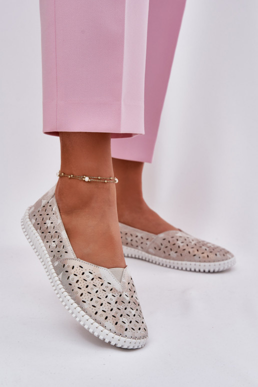 Ažurový semiš boty  zlaté-šedá Chulieta