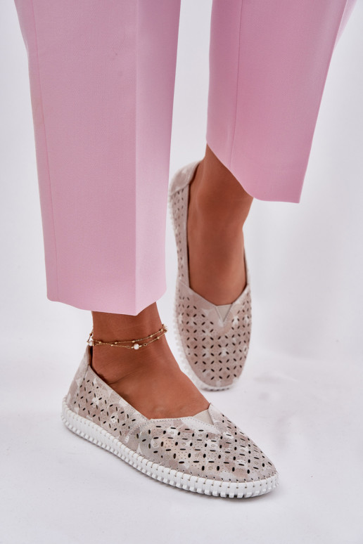 Ažurový semiš boty  zlaté-šedá Chulieta