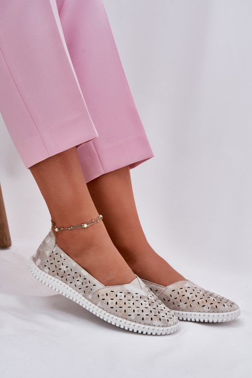 Ažurový semiš boty  zlaté-šedá Chulieta