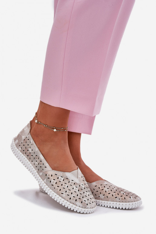 Ažurový semiš boty  zlaté-šedá Chulieta