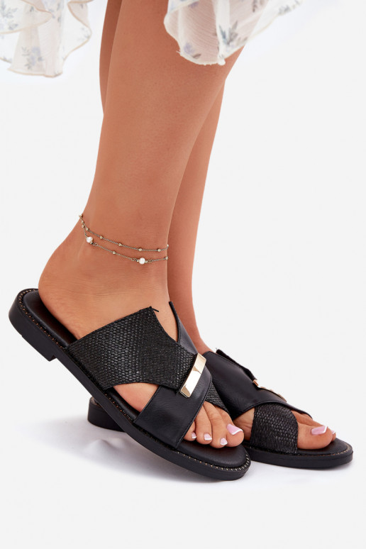 Ploché sandály  Detalem Vinceza 17385 Černé