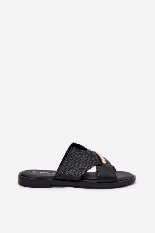 Ploché sandály  Detalem Vinceza 17385 Černé