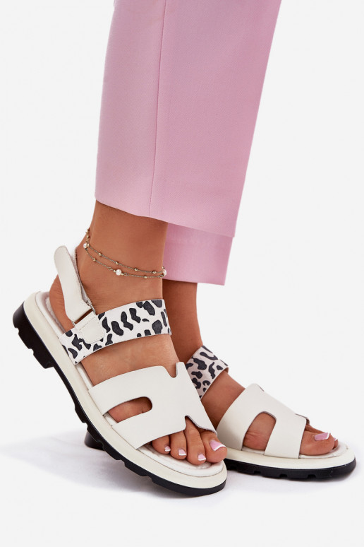 Dámské sandály  s širokými podpatky se vzory leopardí kožešiny Vinceza 66780 béžové Dámské sandály  s širokými podpatky se vzory leopardí kožešiny Vinceza 66780 béžové