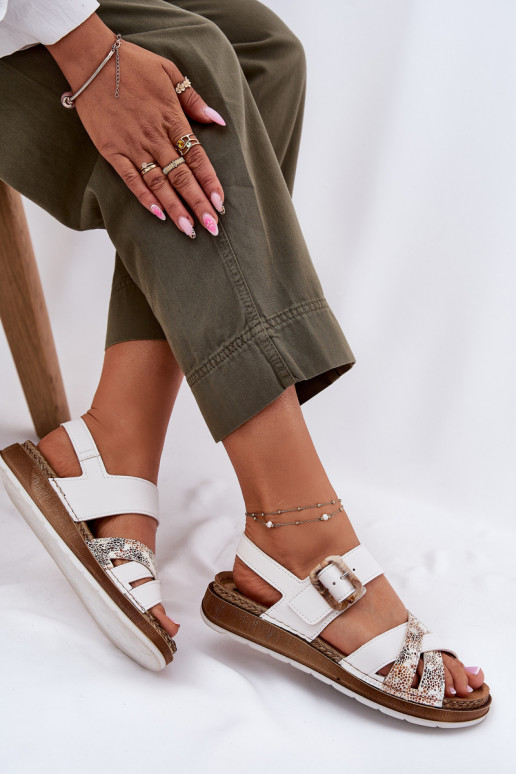 Dámské sandály s přezkami Inblu GS000056 bílé Dámské sandály s přezkami Inblu GS000056 bílé