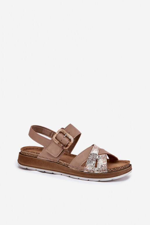 Dámské sandály s přezkami Inblu GS000056 béžové Dámské sandály s přezkami Inblu GS000056 béžové