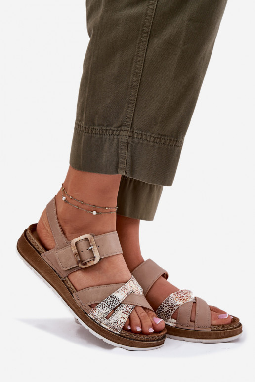 Dámské sandály s přezkami Inblu GS000056 béžové Dámské sandály s přezkami Inblu GS000056 béžové