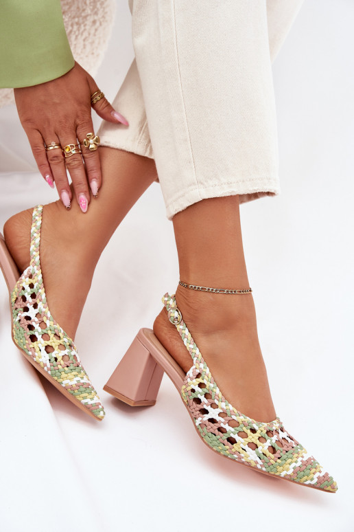 Žabky  s podpatky růžová Ebina Žabky  s podpatky růžová Ebina