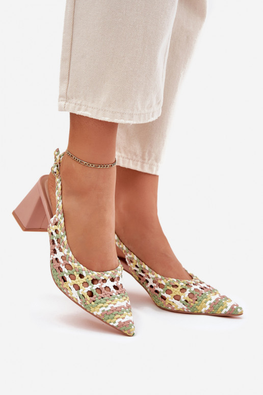 Žabky  s podpatky růžová Ebina Žabky  s podpatky růžová Ebina