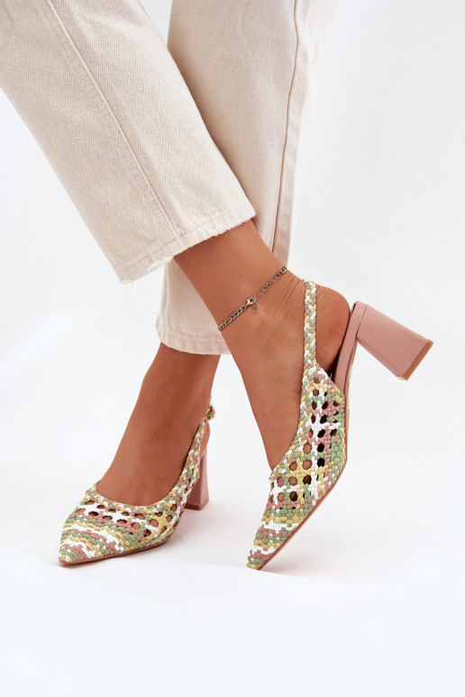 Žabky  s podpatky růžová Ebina Žabky  s podpatky růžová Ebina