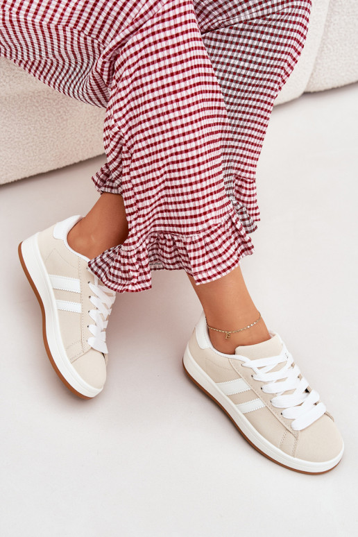 tenisky Tenisky  z ekologické kůže béžové Ravina tenisky Tenisky  z ekologické kůže béžové Ravina