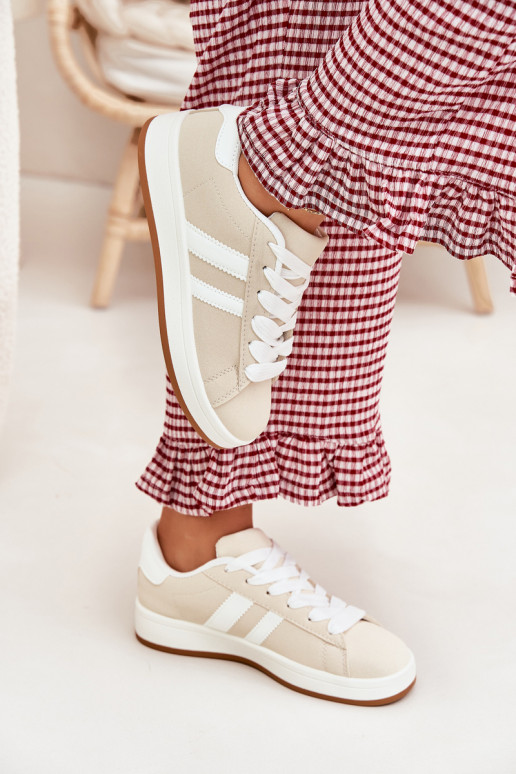 tenisky Tenisky  z ekologické kůže béžové Ravina tenisky Tenisky  z ekologické kůže béžové Ravina