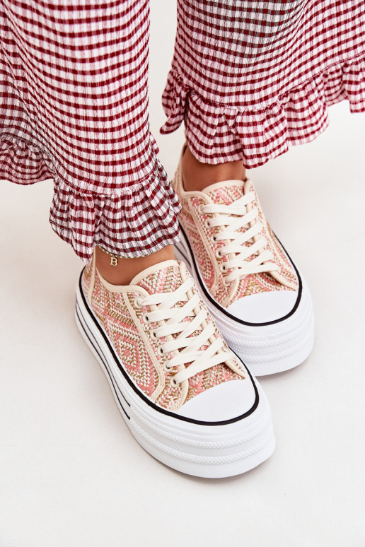 Ležérní obuv s platformou růžová Melina  Ležérní obuv s platformou růžová Melina