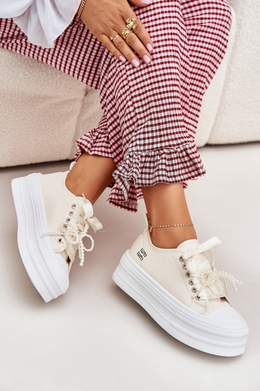 Ležérní obuv s platformou  m béžové Tivora Ležérní obuv s platformou  m béžové Tivora