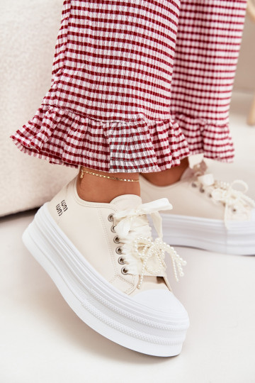 Ležérní obuv s platformou  m béžové Tivora 2