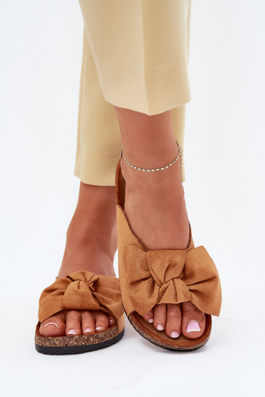 Dámské pantofle  Kokardką hnědáSeressa