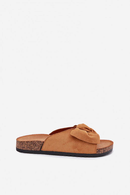 Dámské pantofle  Kokardką hnědáSeressa