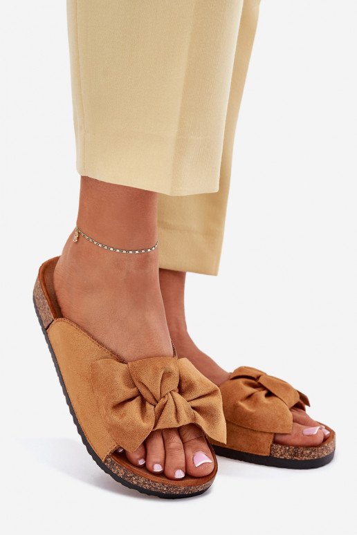 Dámské pantofle  Kokardką hnědáSeressa