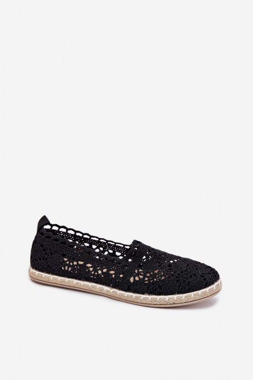 krajkové espadrilky  Černé Adelira krajkové espadrilky  Černé Adelira
