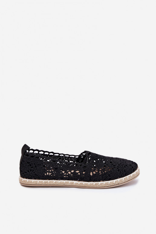 krajkové espadrilky  Černé Adelira krajkové espadrilky  Černé Adelira