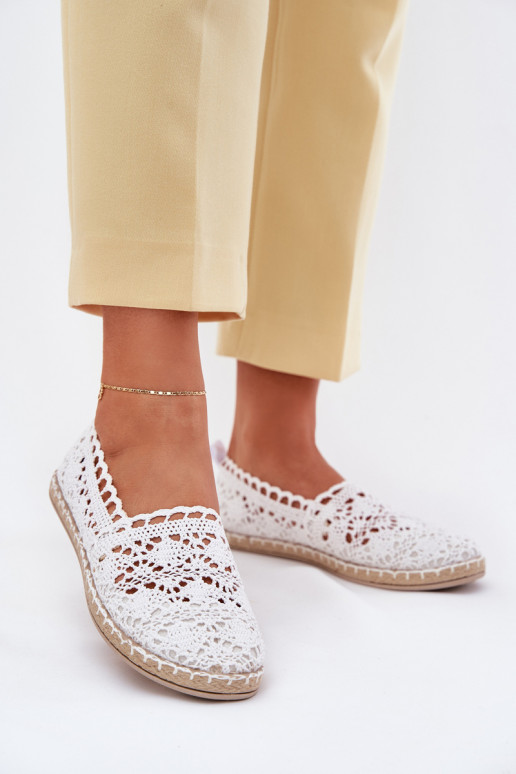 krajkové espadrilky  bílé Adelira krajkové espadrilky  bílé Adelira