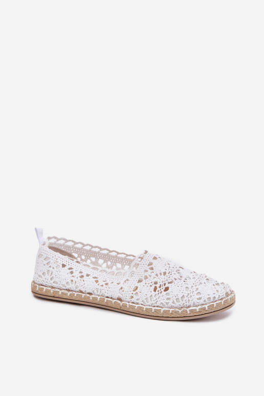 krajkové espadrilky  bílé Adelira krajkové espadrilky  bílé Adelira