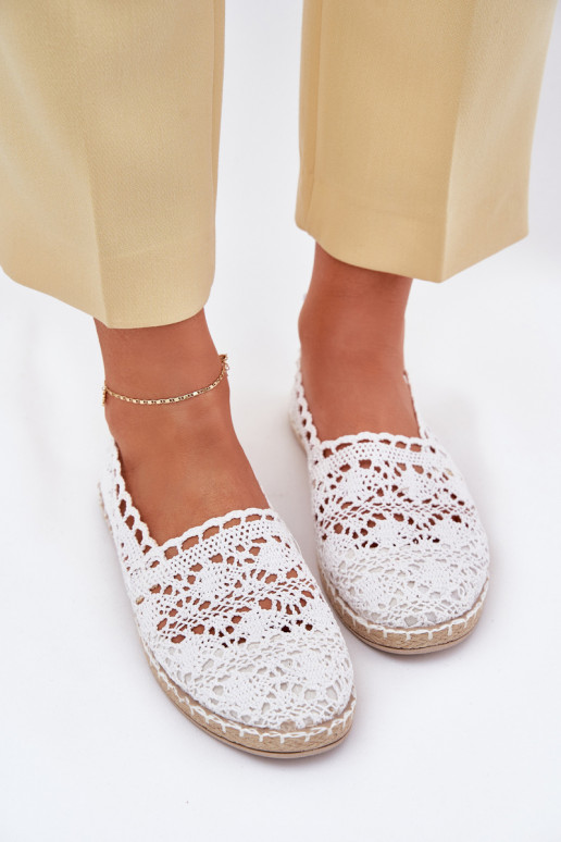 krajkové espadrilky  bílé Adelira krajkové espadrilky  bílé Adelira