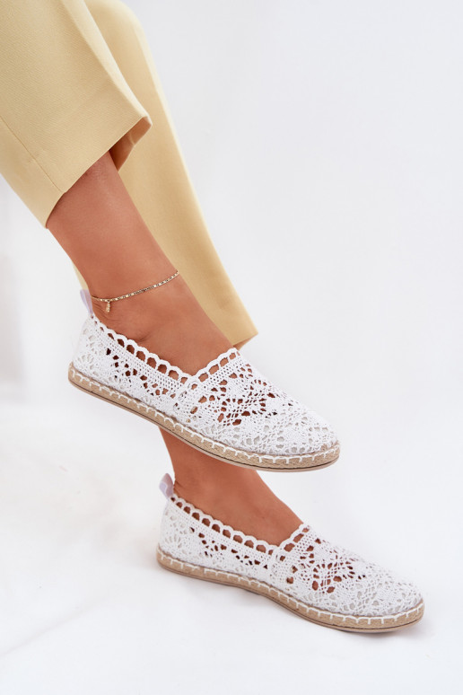 krajkové espadrilky  bílé Adelira krajkové espadrilky  bílé Adelira