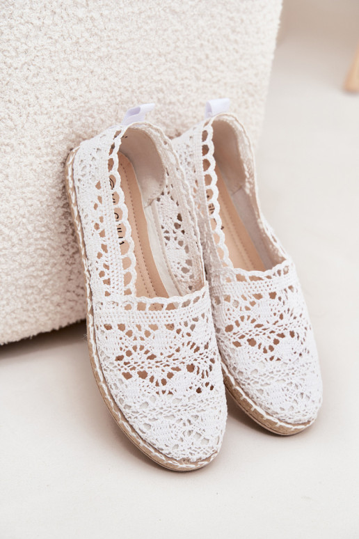krajkové espadrilky  bílé Adelira krajkové espadrilky  bílé Adelira