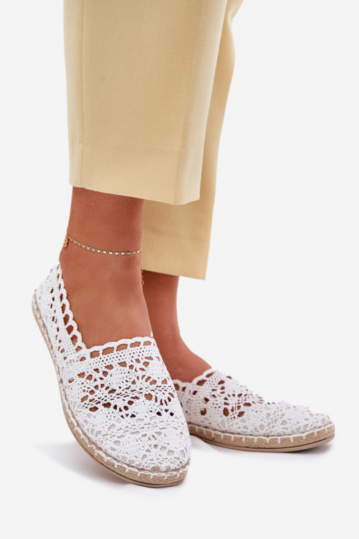 krajkové espadrilky  bílé Adelira krajkové espadrilky  bílé Adelira