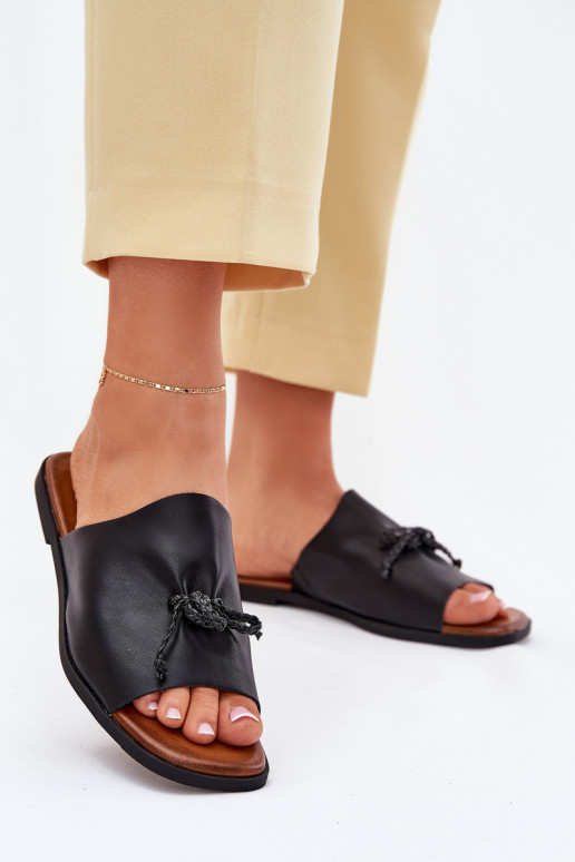 Dámské pantofle s širokými podpatky  Černé Norela